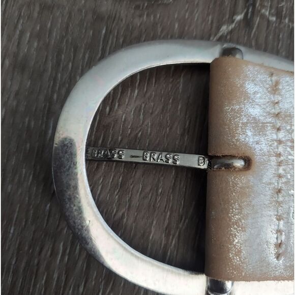 Calvin Klein Woven Tan Belt with Silver Buckle - Picture 5 of 7